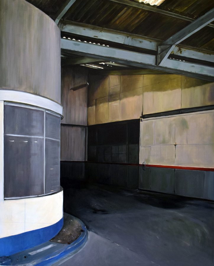 Bilal Hamdad, “Au Détour d’une rue” (2019). Huile sur toile, 162 x 130 cm.