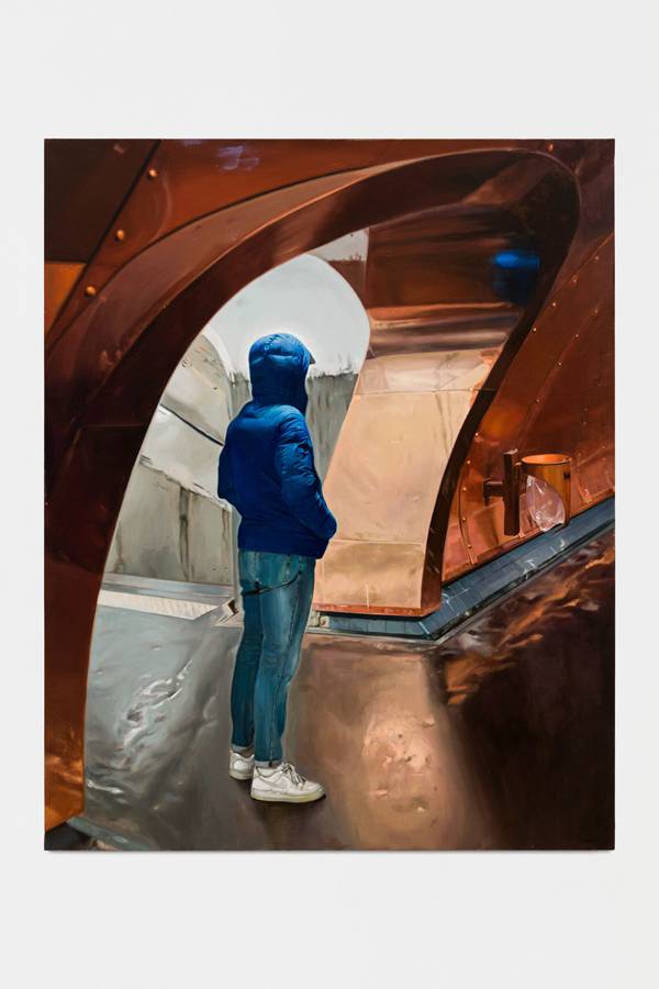 Bilal Hamdad, “L'Attente II” (2021). Huile sur toile, 162 x 130 cm.