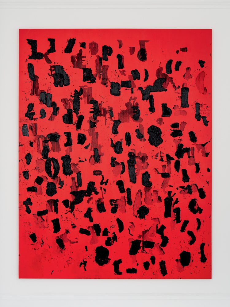 Glenn Ligon, “Debris Field (red) #20” (2021). Photo : Lewis Ronald. © Glenn Ligon. Courtesy of the artist; Hauser&Wirth, New York; Regen Projects, Los Angeles; Thomas Dane Gallery, Londres et Galerie Chantal Crousel Paris