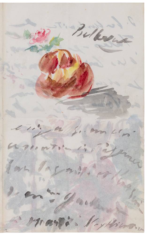 Edouard Manet Lettre autographe illustrée et inédite à Mme Jules Guillemet, [1880] 201.600€, Credit : Sotheby’s / ArtDigital Studio