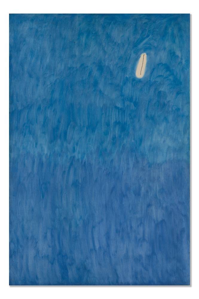 Joan Miró, ''Le passage de l'oiseau Migrateur'' (1968). Huile sur toile, 194.5 x 129.5 cm. Estimation : 2,500,000 - 3,500,000 euros © Christie’s Images Limited 2022, Guillaume Onimus