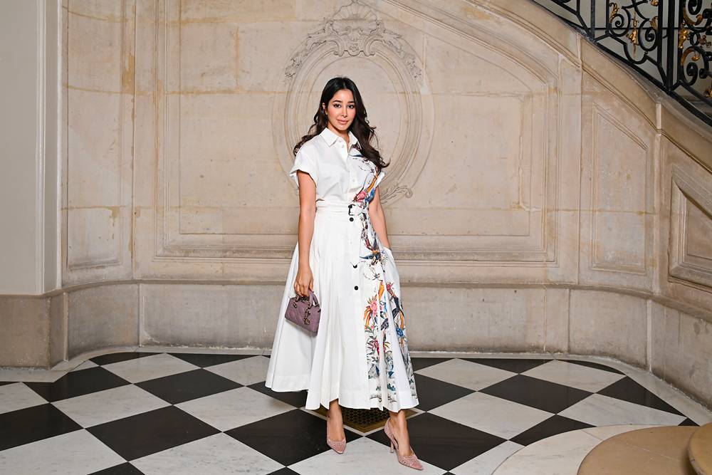 Aseel Omran au défilé Dior haute couture automne-hiver 2022-2023