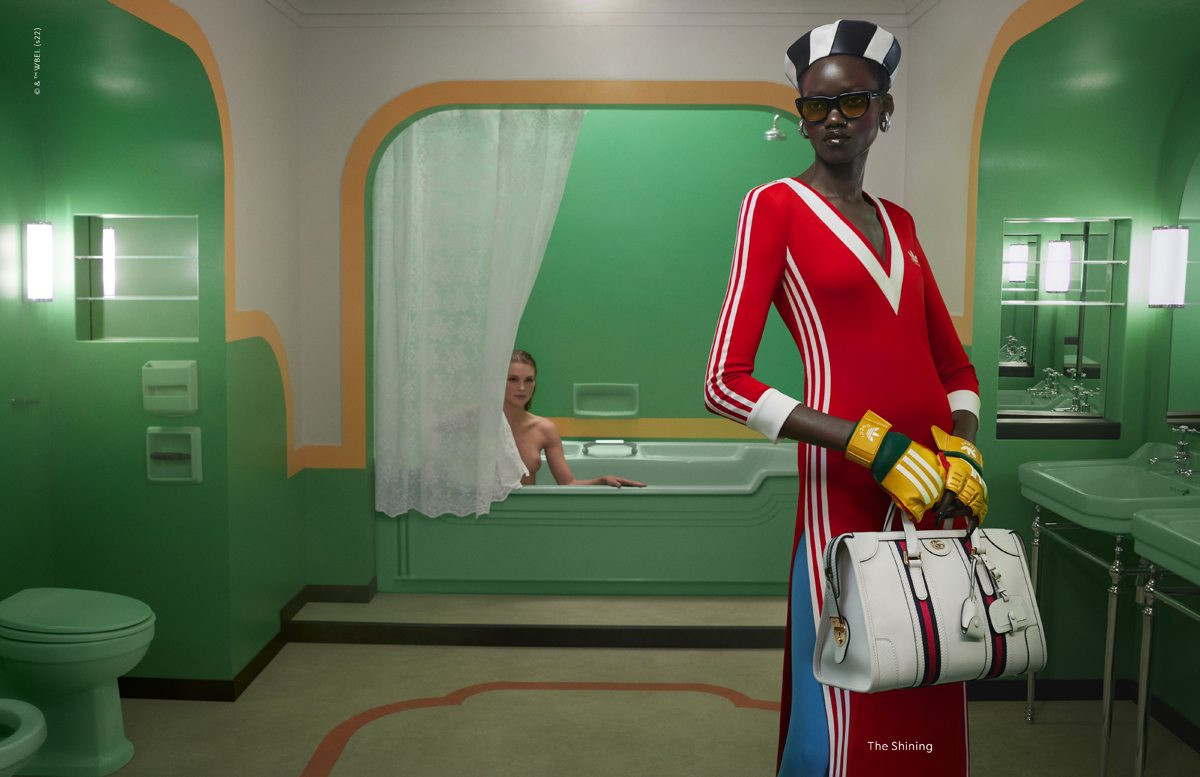 Adidas x Gucci dress by Alessandro Michele in the film “The Shining” by Stanley Kubrick