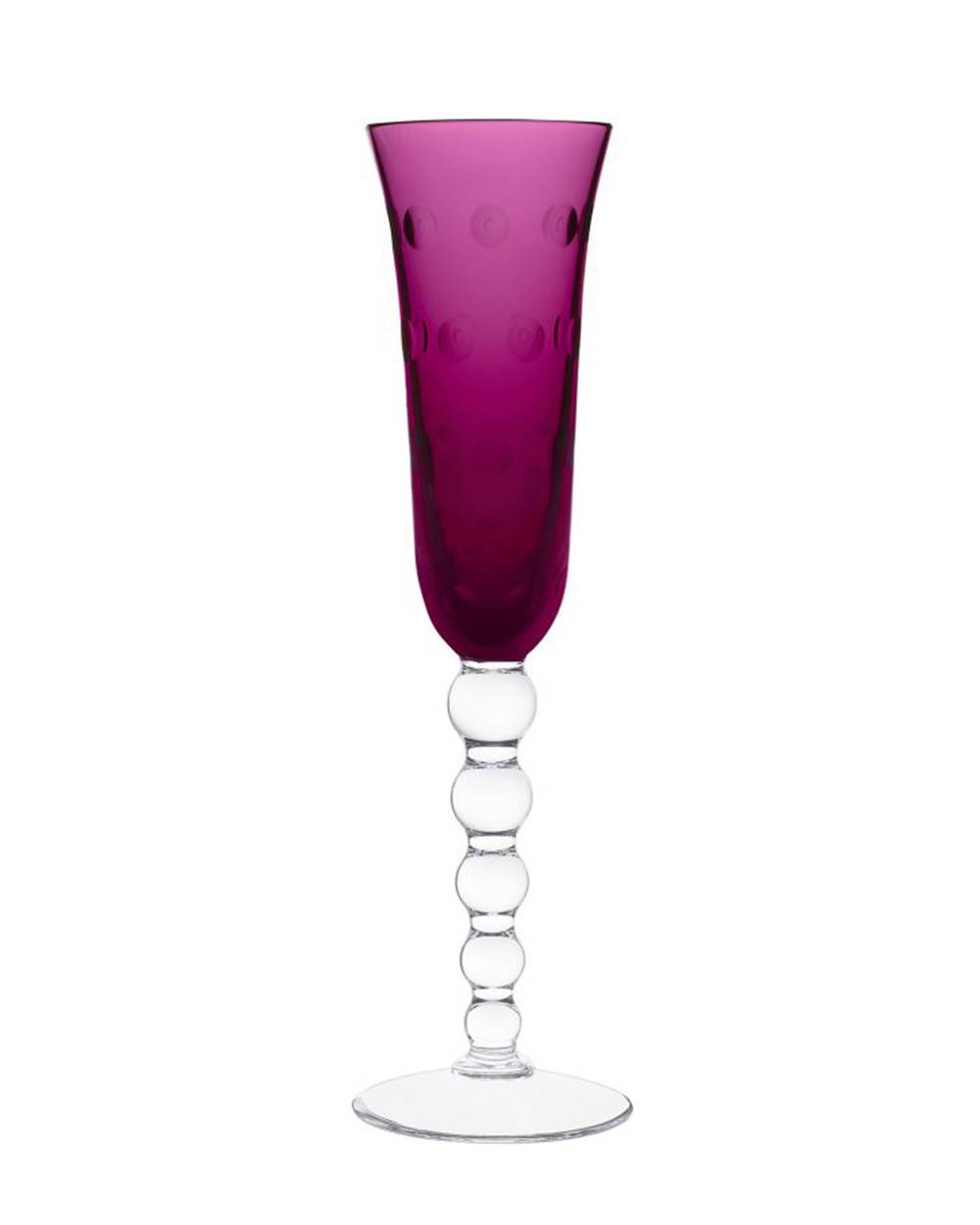 Flûte à champagne améthyste “Bubbles” en cristal 
© Saint-Louis (Hermès)