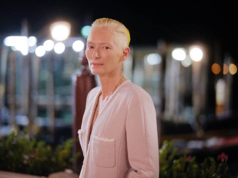L'actrice Tilda Swinton au dîner Chanel à la Mostra de Venise 2022