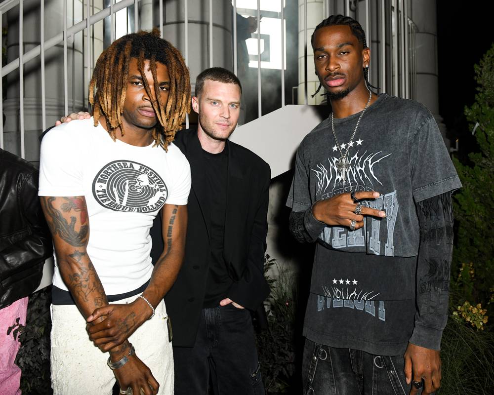 DJ Dieeter Grams, Givenchy’s artistic director Matthew M. Williams, and basketball player Shai Gilgeous Alexander at the Givenchy party.