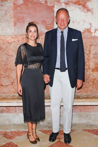 La productrice María Zamora et le producteur Max Brun au dîner Miu Miu Women's Tales à la Mostra de Venise 2022.