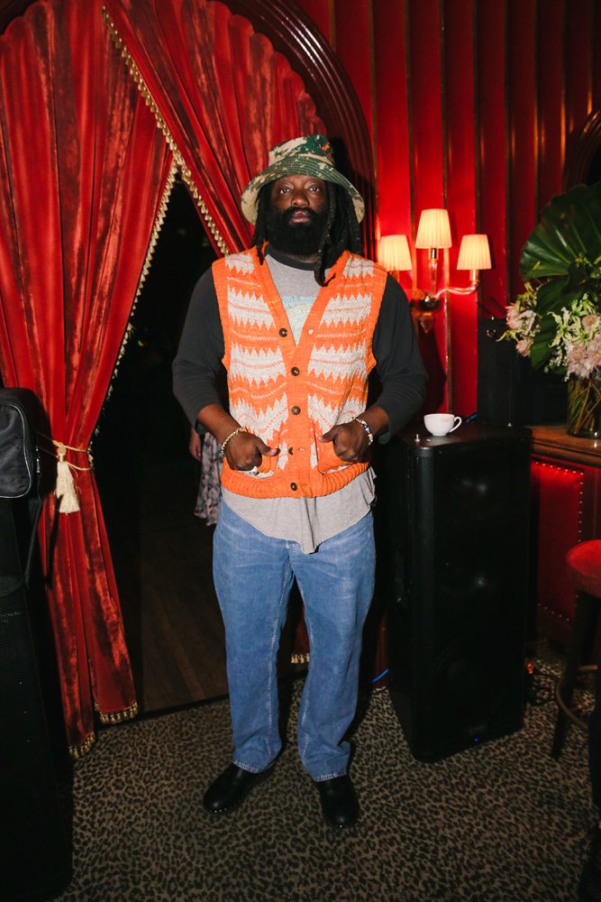 Supreme’s creative director Tremain Emory at The Attico dinner party in New York.