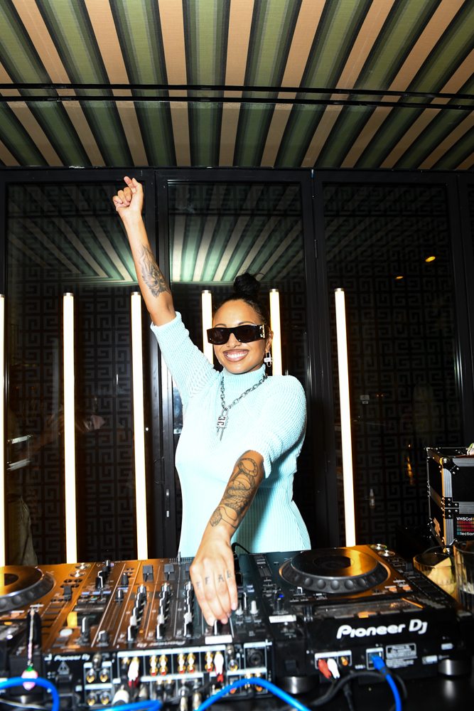 DJ Venus X performing at the Givenchy party.