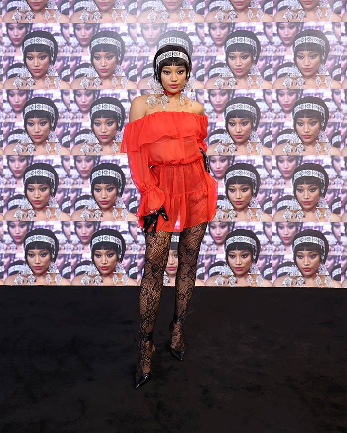 Actress Amandla Stenberg at the Gucci's Spring-Summer 2023 show in Milan.