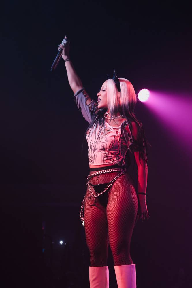 Singer Doja Cat performing at the Marc Jacobs Heaven party in New York.