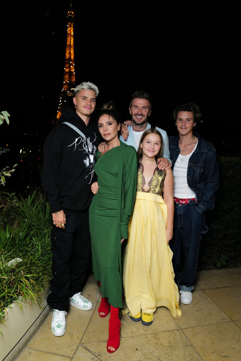 Romeo, Victoria, David, Harper et Cruz Beckham au dîner Victoria Beckham x MyTheresa 