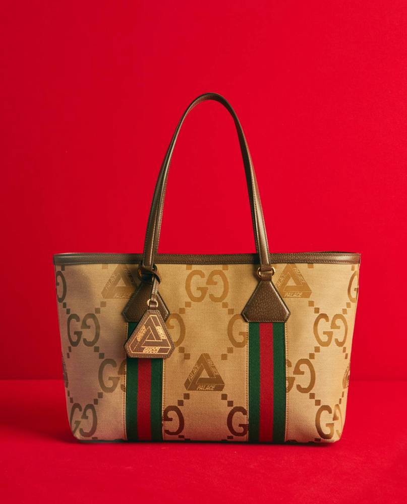 The canvas bag from the Palace x Gucci collection 