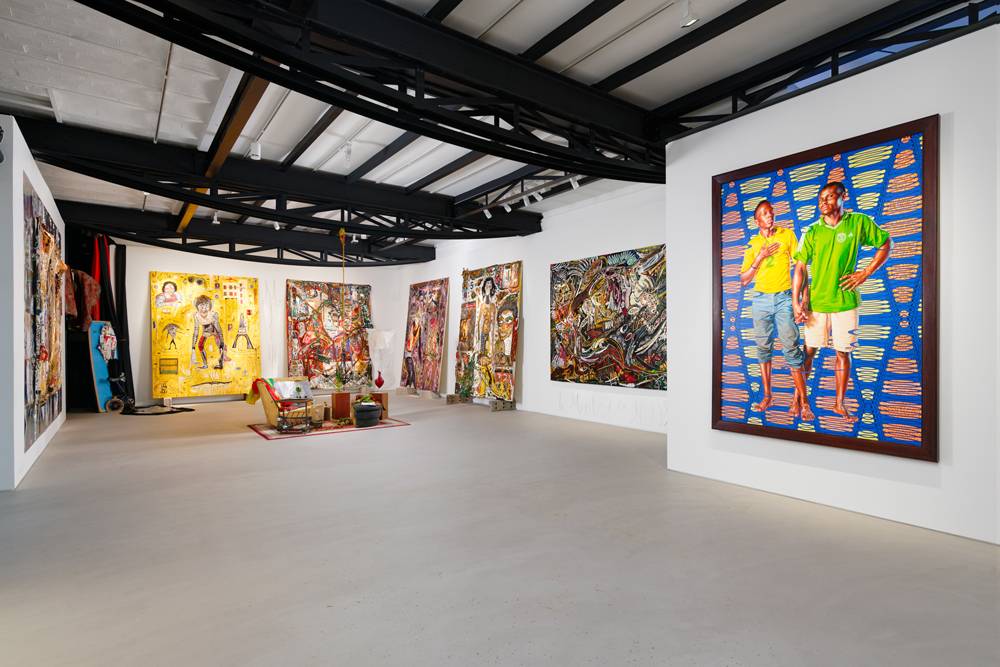 Vue de l'exposition “La prochaine fois, le feu” d'Alexandre Diop et Kehinde Wiley par Reiffers Art Initiatives à l'Acacias Art Center, 2022.