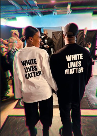 Candace Owens et Kanye West au défilé Yeezy Season 9 à Paris, le 3 octobre 2022