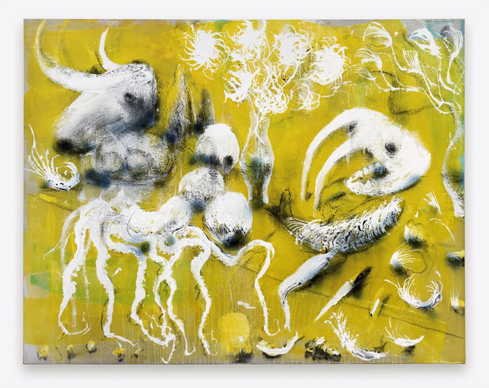 Miquel Barceló, “Bodegón groc” (2021). Mixed media on canvas, 190 x 240 x 3,5 cm. Photo: David Bonet. Courtesy Thaddaeus Ropac gallery, London · Paris · Salzburg · Seoul © Miquel Barceló / Adagp, Paris, 2022