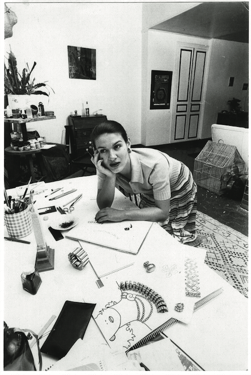 Paloma Picasso dans son studio de création 