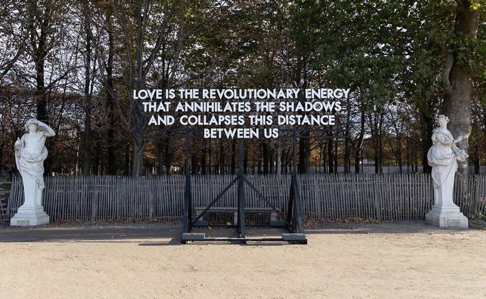 Robert Montgomery, “Love Is the Revolutionary Energy” (2021) @danyszgallery