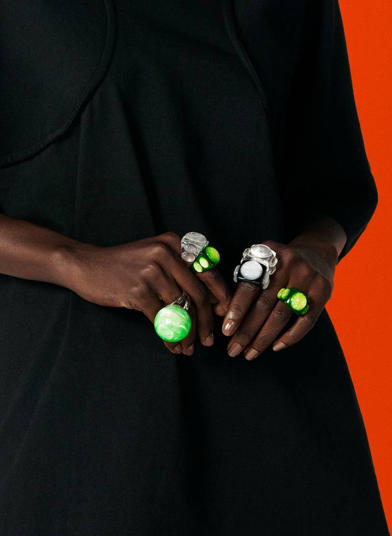 Rings by La Manso from the Cyber collection by Jean Paul Gaultier.