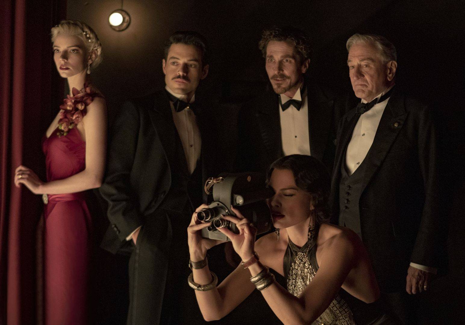 Christian Bale, Rami Malek, Margot Robbie, Anya Taylor-Joy et Robert De Niro dans "Amsterdam" (2022)