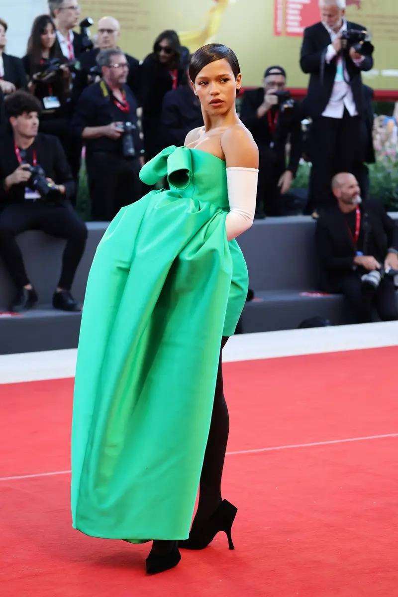 Taylor Russell in Balenciaga at the Mostra de Venise 2022