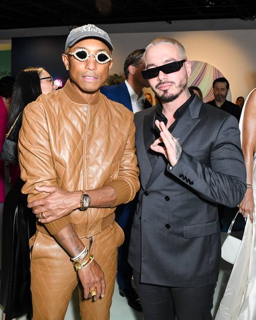 Pharell Williams et J. Balvin à la soirée d'inauguration du pop up Tiffany & Co à Miami Art Basel.
