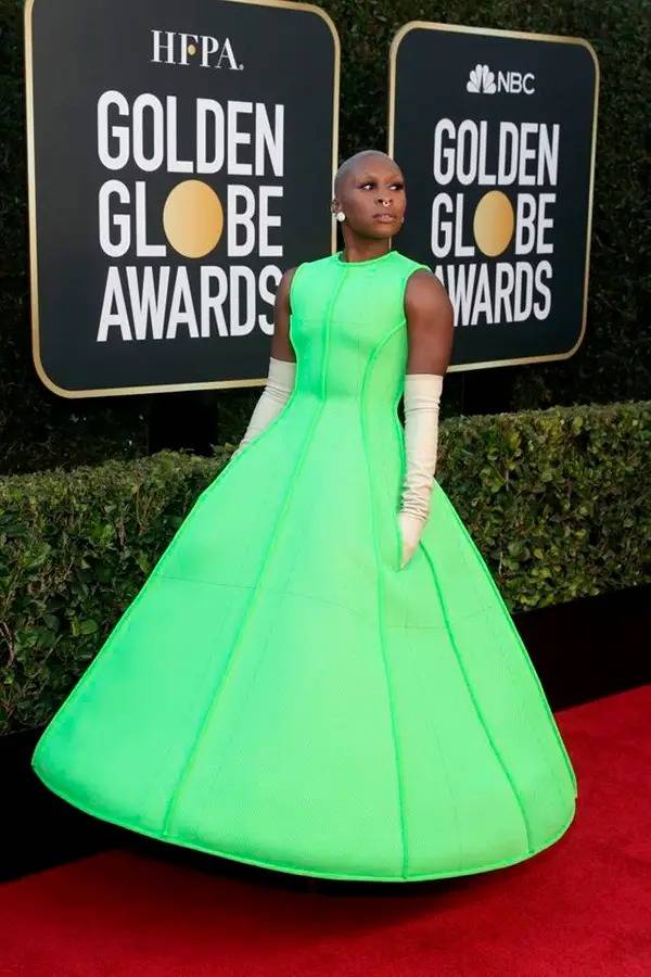 Cynthia Erivo in Valentino at the Golden Globes 2022