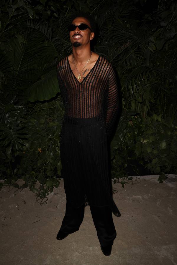 Le rappeur Travis Bennett au vernissage de "Sex by Madonna" de Saint Laurent Rive Droite pendant la foire Art Basel Miami Beach