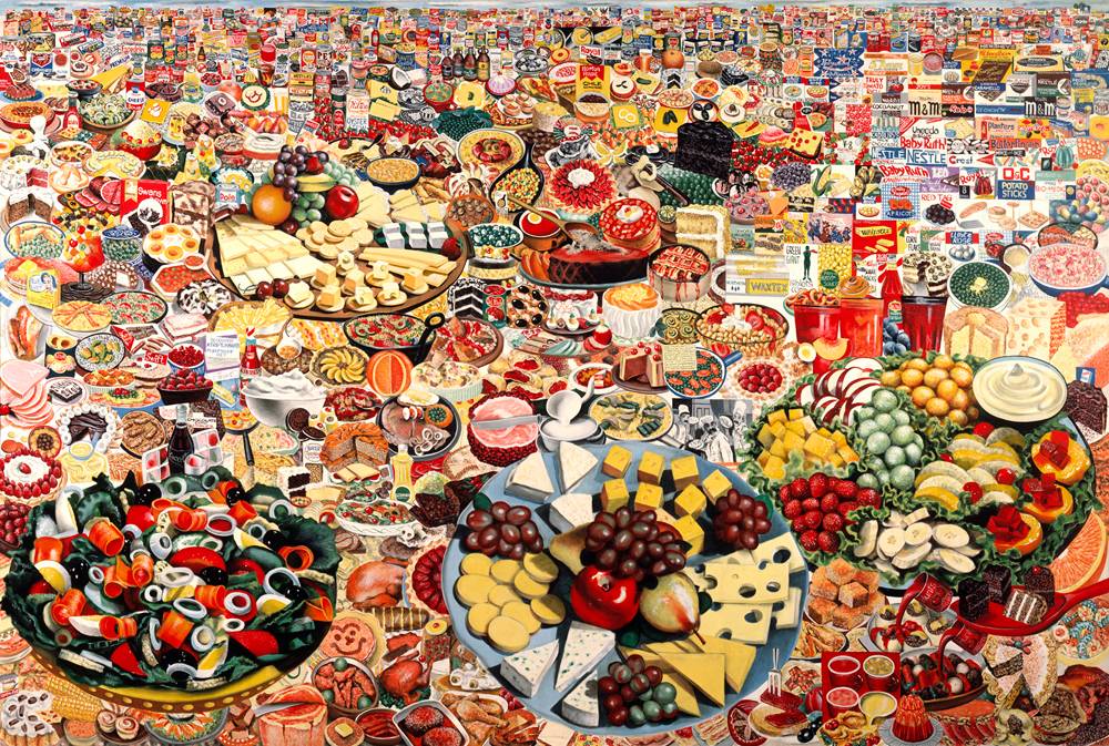 ERRÓ, Foodscape 1964, Collage marouflé sur toile H. 201 x L. 302,5 cm Stockholm, Moderna Museet © Moderna Museet © Adagp, Paris, 2022
