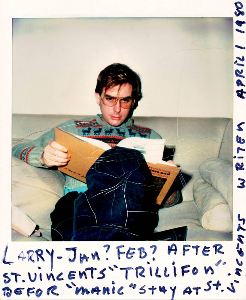 Portrait de Larry Stanton pris par David Hockney (avril 1980), Polaroïd.