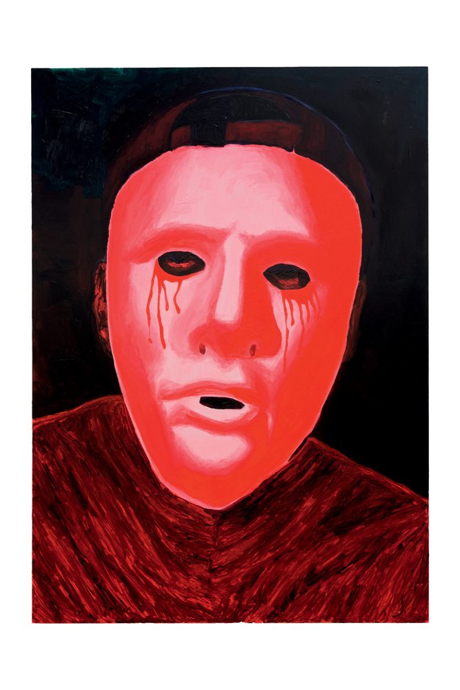 Nadjib Ben Ali, “Miskinamenté, part. II” (2021). Acrylique sur toile, 150 x 210 cm.