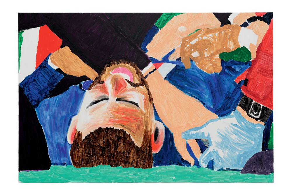 Nadjib Ben Ali,  “Vitevitevite” (2022). Acrylic on canvas, 140 x 210 cm. 