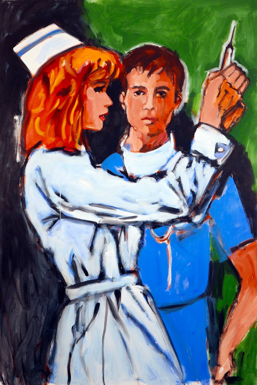 Hypo Nurse, Walter Robinson, 2020. Acrylic on canvas. 183 x 122 cm (72 x 48 in)