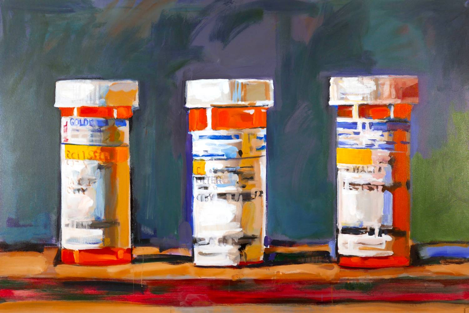 Daily Medications, Walter Robinson, 2020. Acrylic on canvas. 101,5 x 152 cm (40 x 60 in)