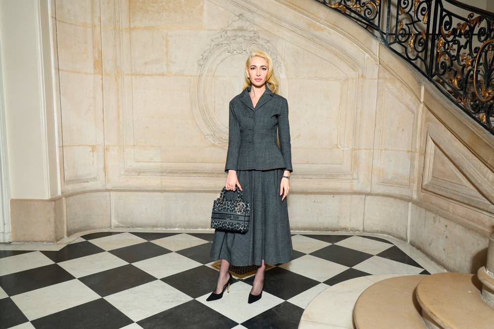 Sabine Getty at the Dior haute couture Spring-Summer 2023 show