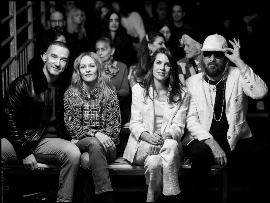 Karim Sadi, Vanessa Paradis, Charlotte Casiraghi and Sebastien Tellier at the Chanel haute couture Spring-Summer 2023 show