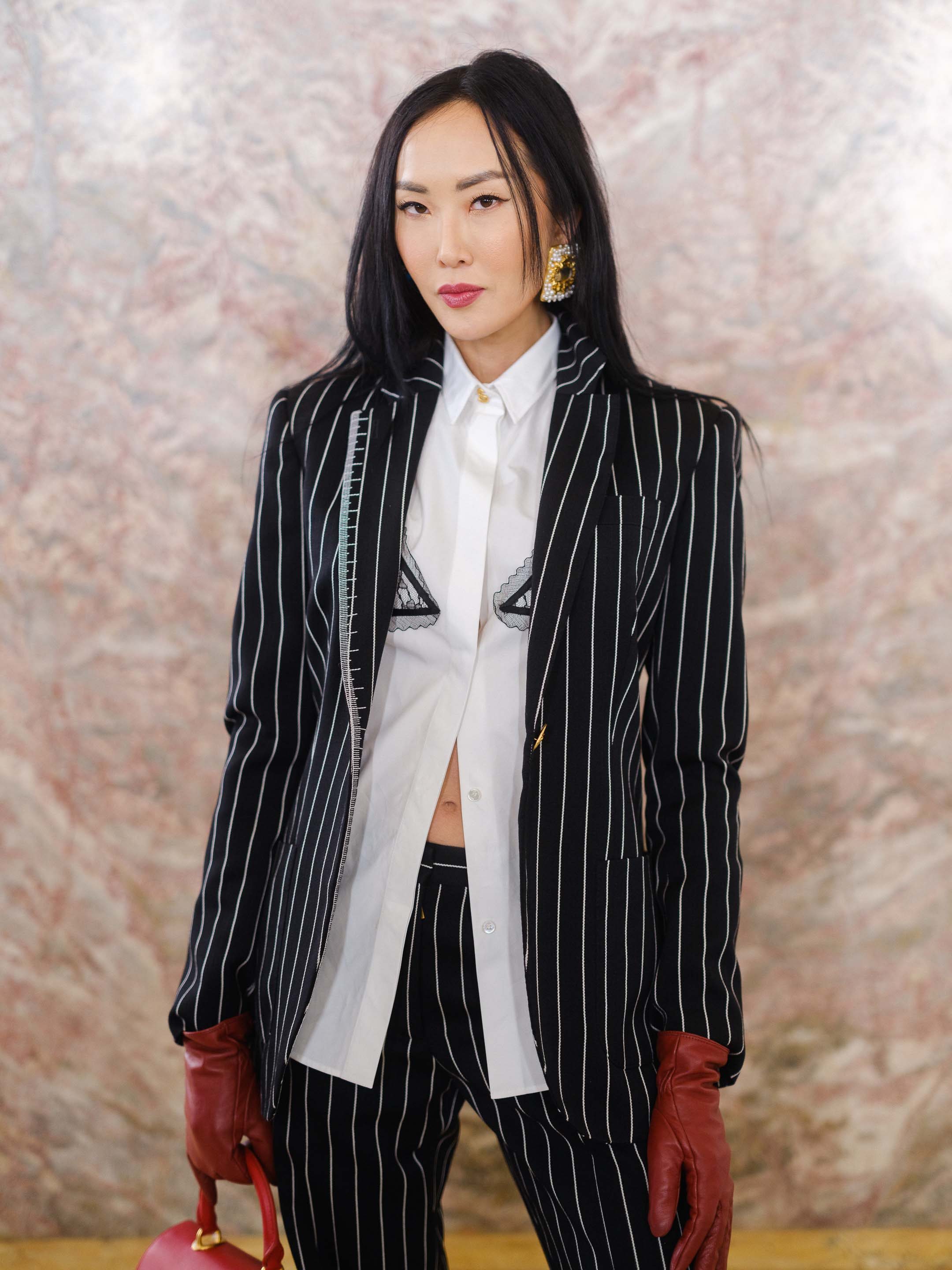 Chrisselle Lim au défilé Schiaparelli haute couture Printemps-été 2023