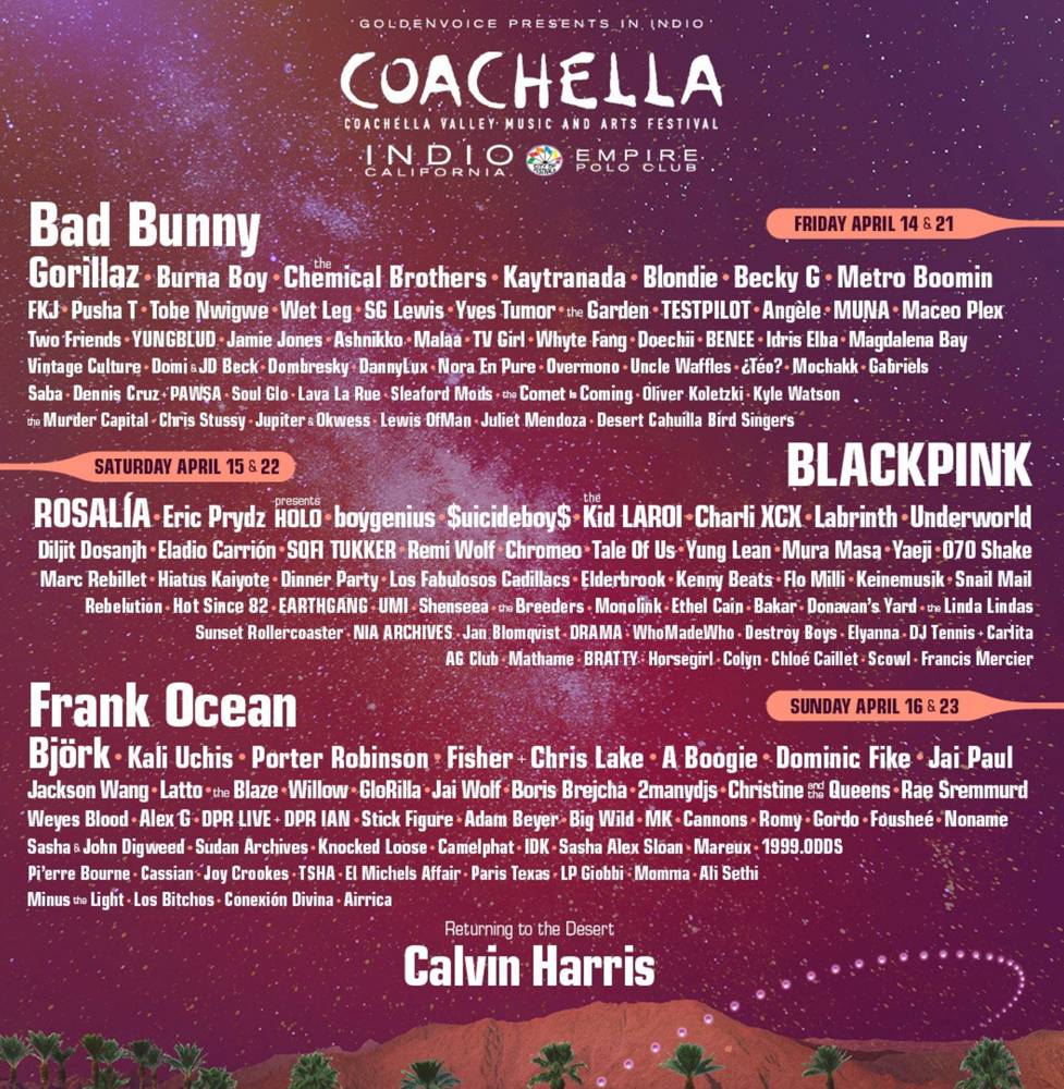L'affiche de l'édition 2023 de Coachella