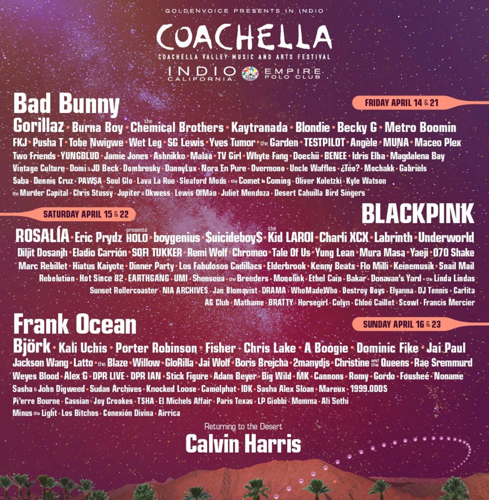 The poster of the 2023 edition of Coachella