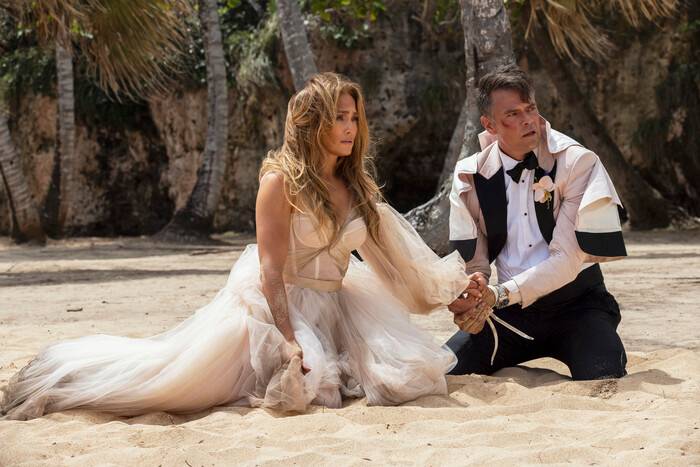 Jennifer Lopez et Josh Duhamel dans Shotgun Wedding (2022) © Prime Video / Lionsgate