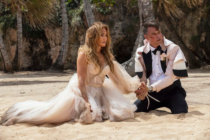 Jennifer Lopez et Josh Duhamel dans Shotgun Wedding (2022) © Prime Video / Lionsgate