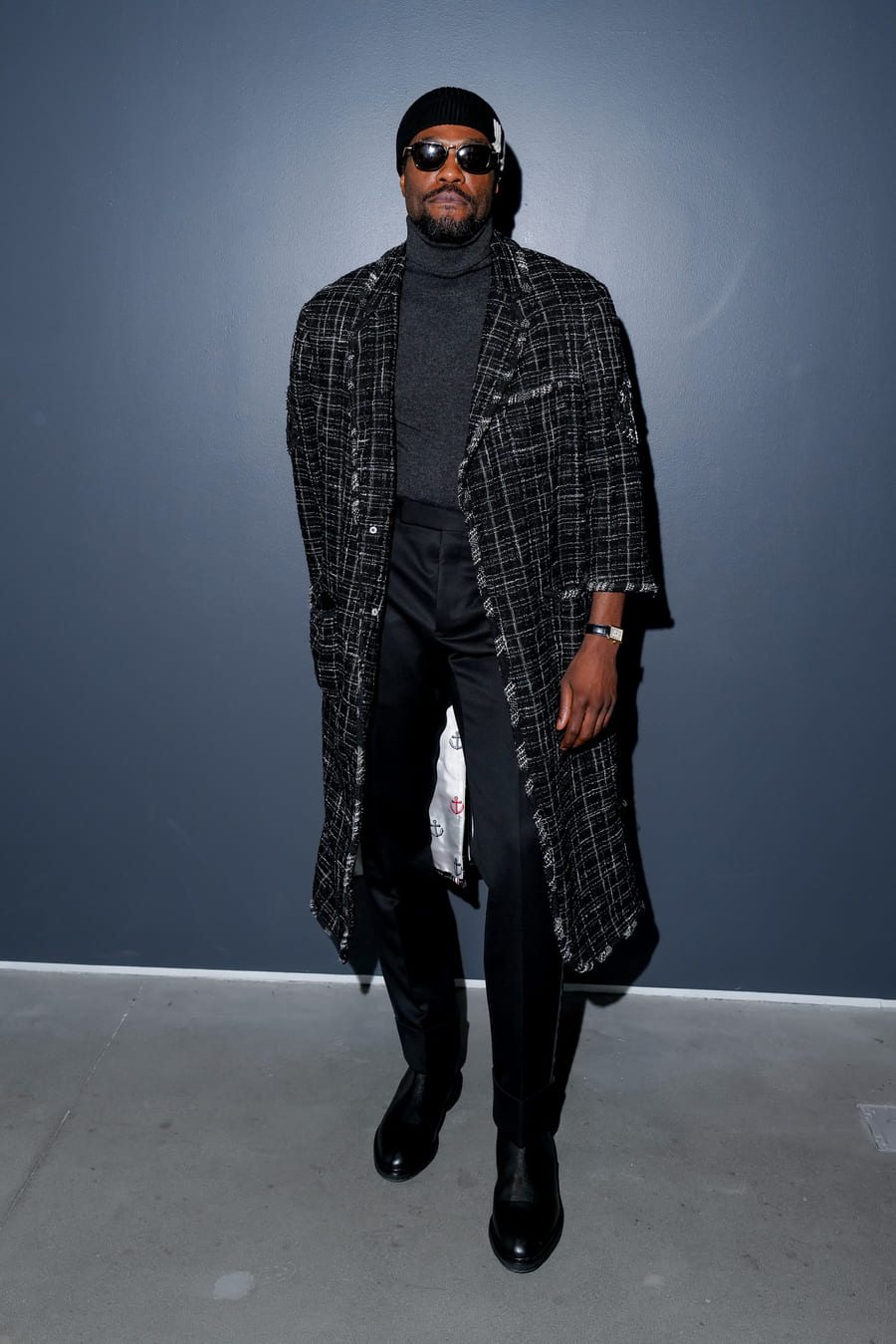 Yahya Abdul Mateen II au défilé Thom Browne automne-hiver 2023-2024 à la Fashion Week de New York.