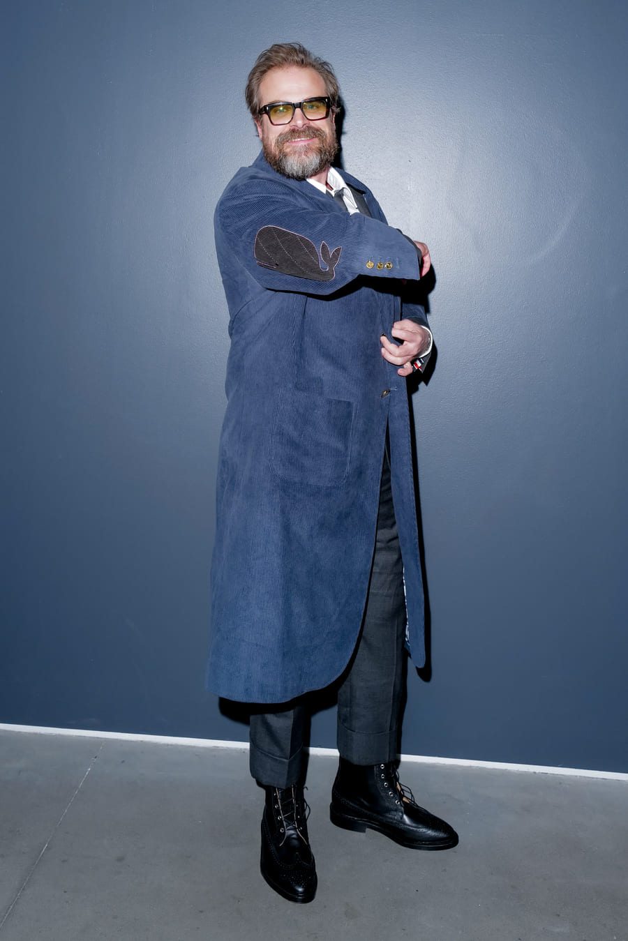 David Harbour au défilé Thom Browne automne-hiver 2023-2024 à la Fashion Week de New York.