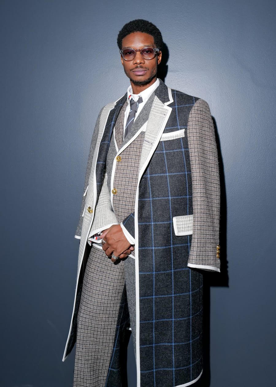 Lamar Johnson au défilé Thom Browne automne-hiver 2023-2024 à la Fashion Week de New York.