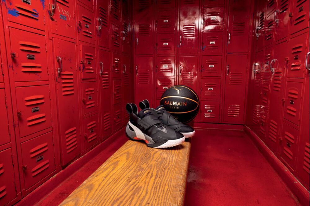 La sneaker Balmain Court de Balmain en collaboration avec Puma © DR