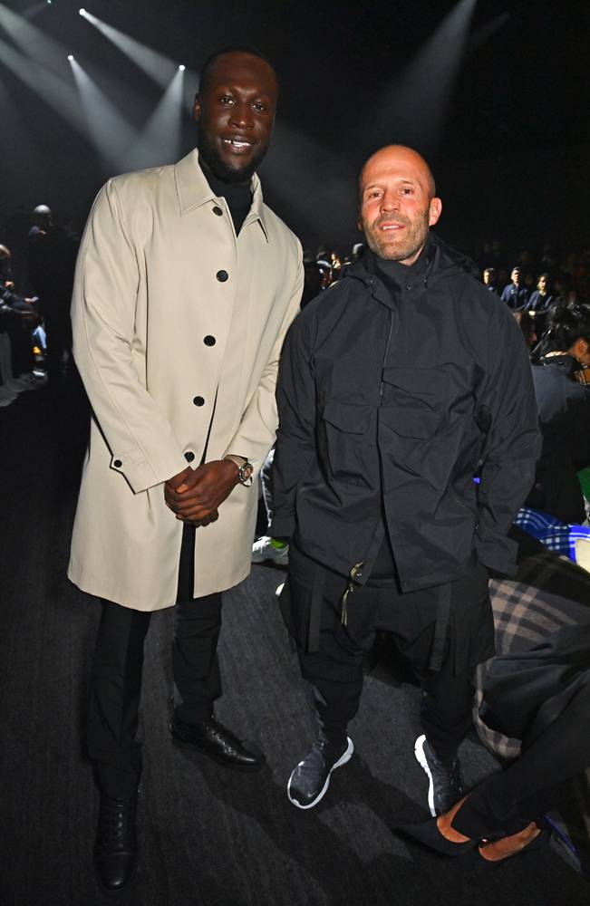 Stormzy & Jason Statham at the Burberry Fall-Winter 2023-2024 show