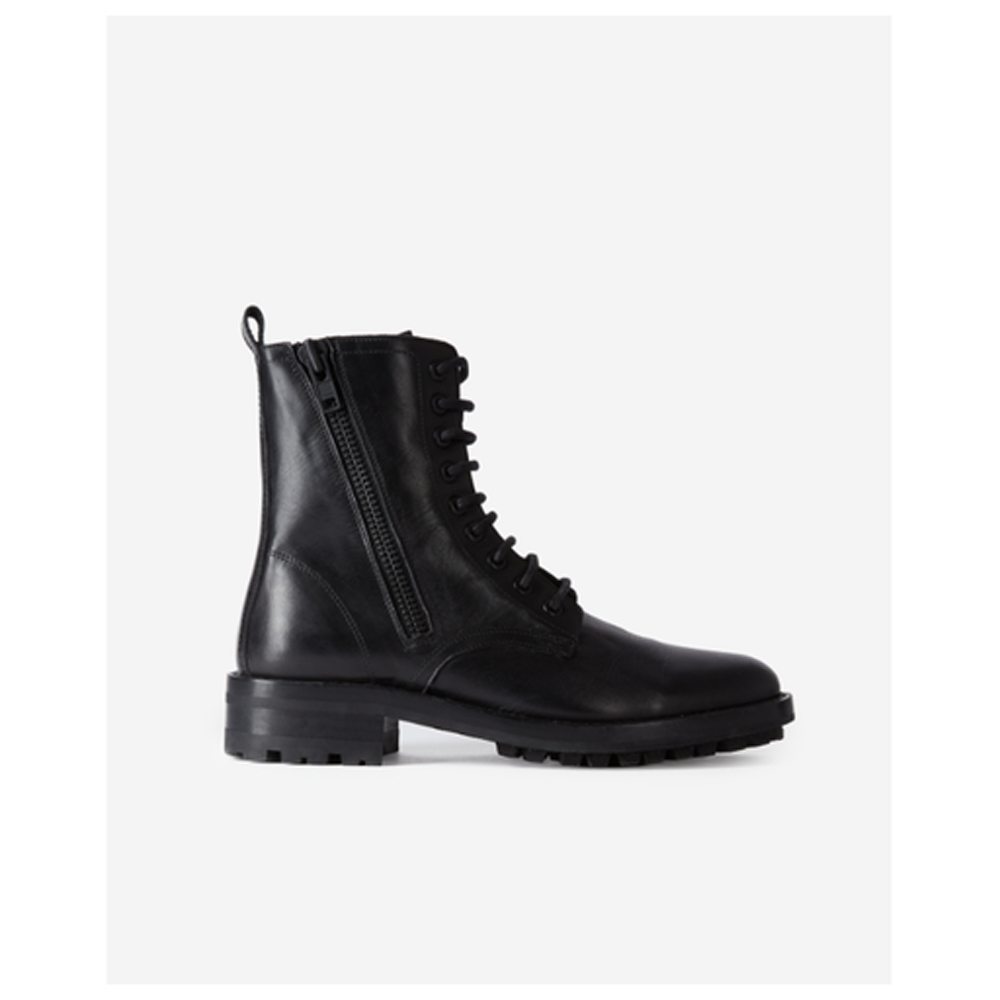Boots en cuir noir de la collection Leather & Rock de The Kooples 