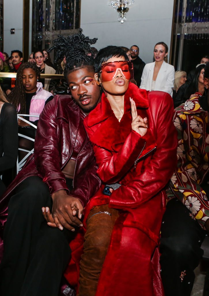 Teyana Taylor et Lil Nas X au défilé LaQuan Smith automne-hiver 2023-2024 à la Fashion Week de New York. Photo by Amanda Jones/WWD via Getty Images