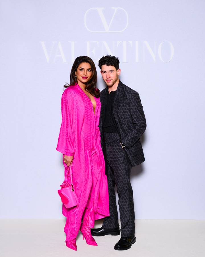 Priyanka Chopra and Nick Jonas at the Valentino Fall-Winter 2023-2024 show