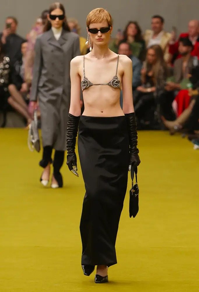 The micro-bra at Gucci Fall/Winter 2023-2024